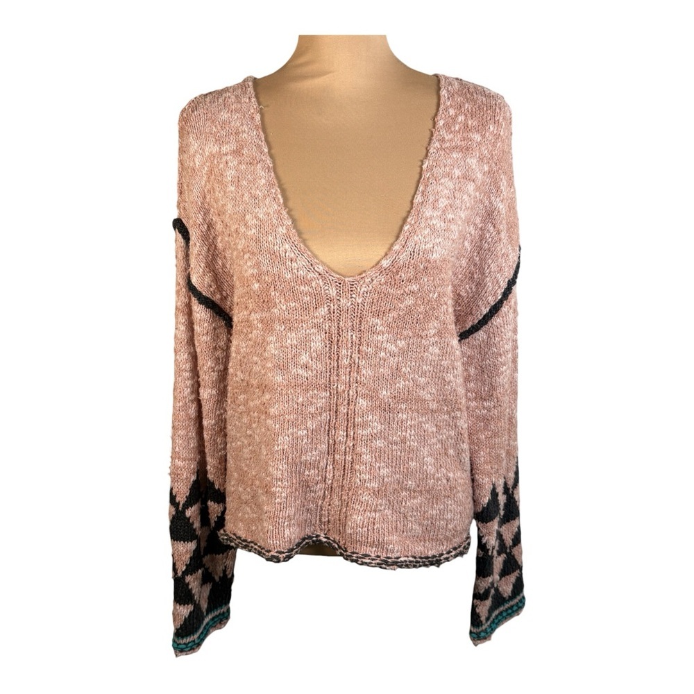 Free People BEAUTIFUL Rosewater Jackson Pullover Sweater Size Medium - Picture 3 of 16